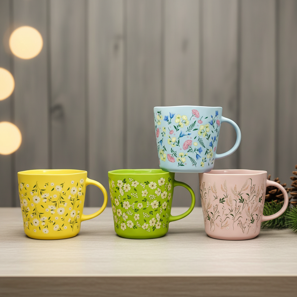 Country Style Ceramic Mug Set