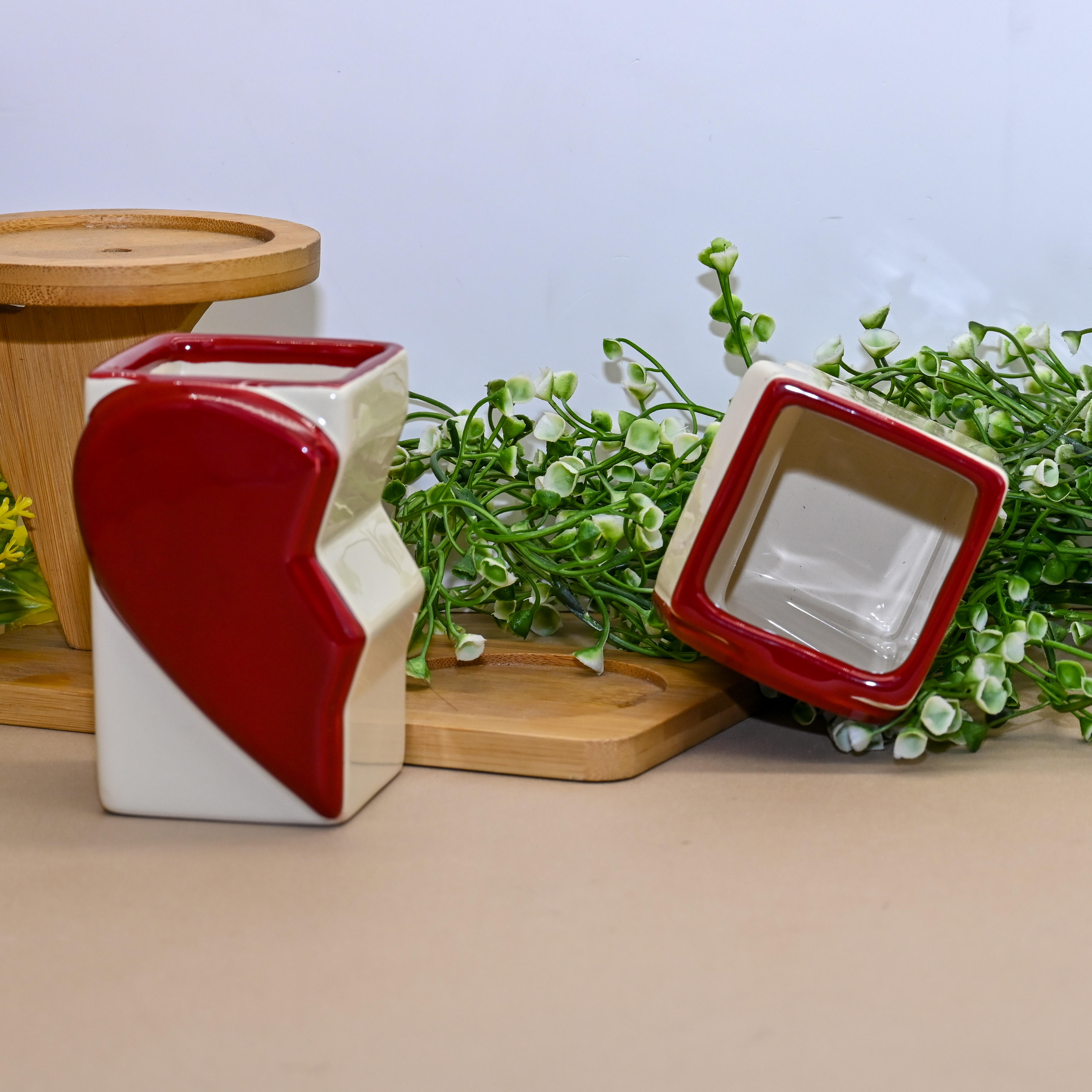 Heart-Shaped Ceramic Candlestick Holder for Christmas & Valentine's