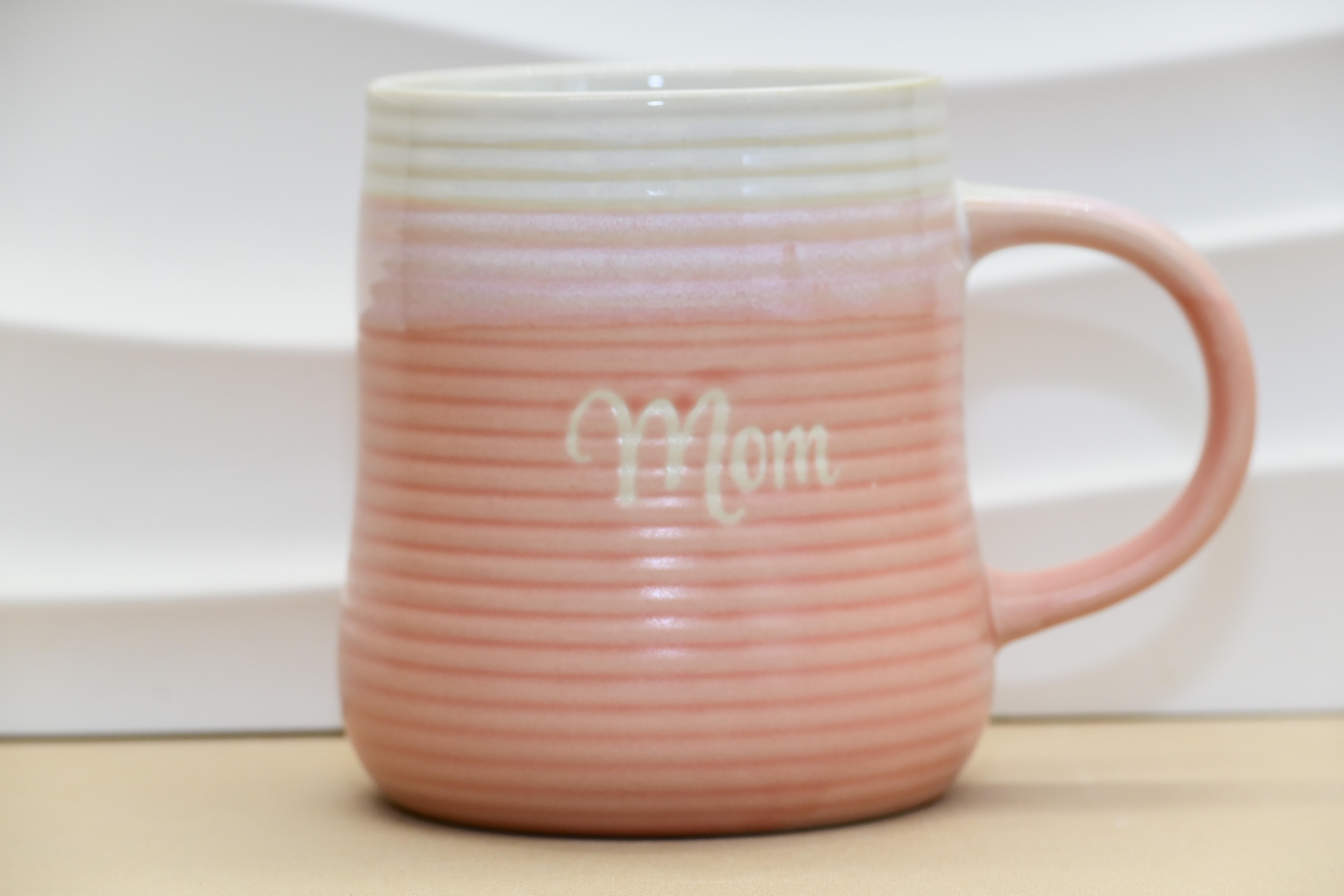 Mom & Dad Ribbed Gradient Ceramic Water Mug Set