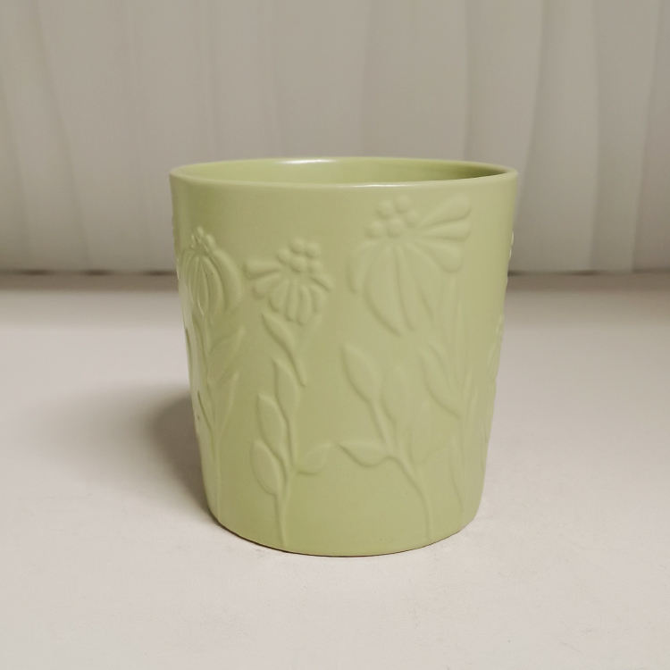 Nordic Embossed Porcelain Candle Container Jar