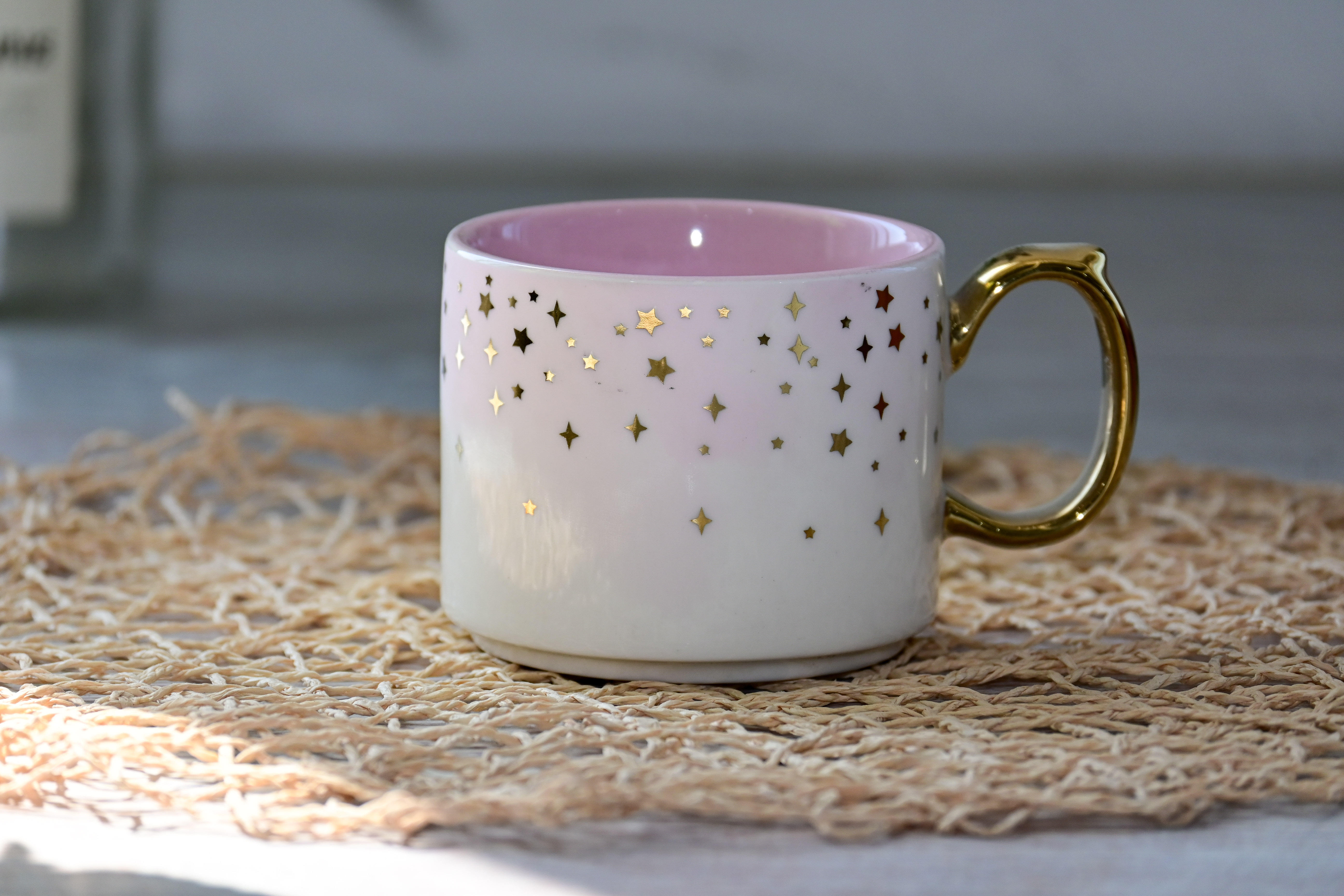 Nordic Moon Mug with Gold Handle