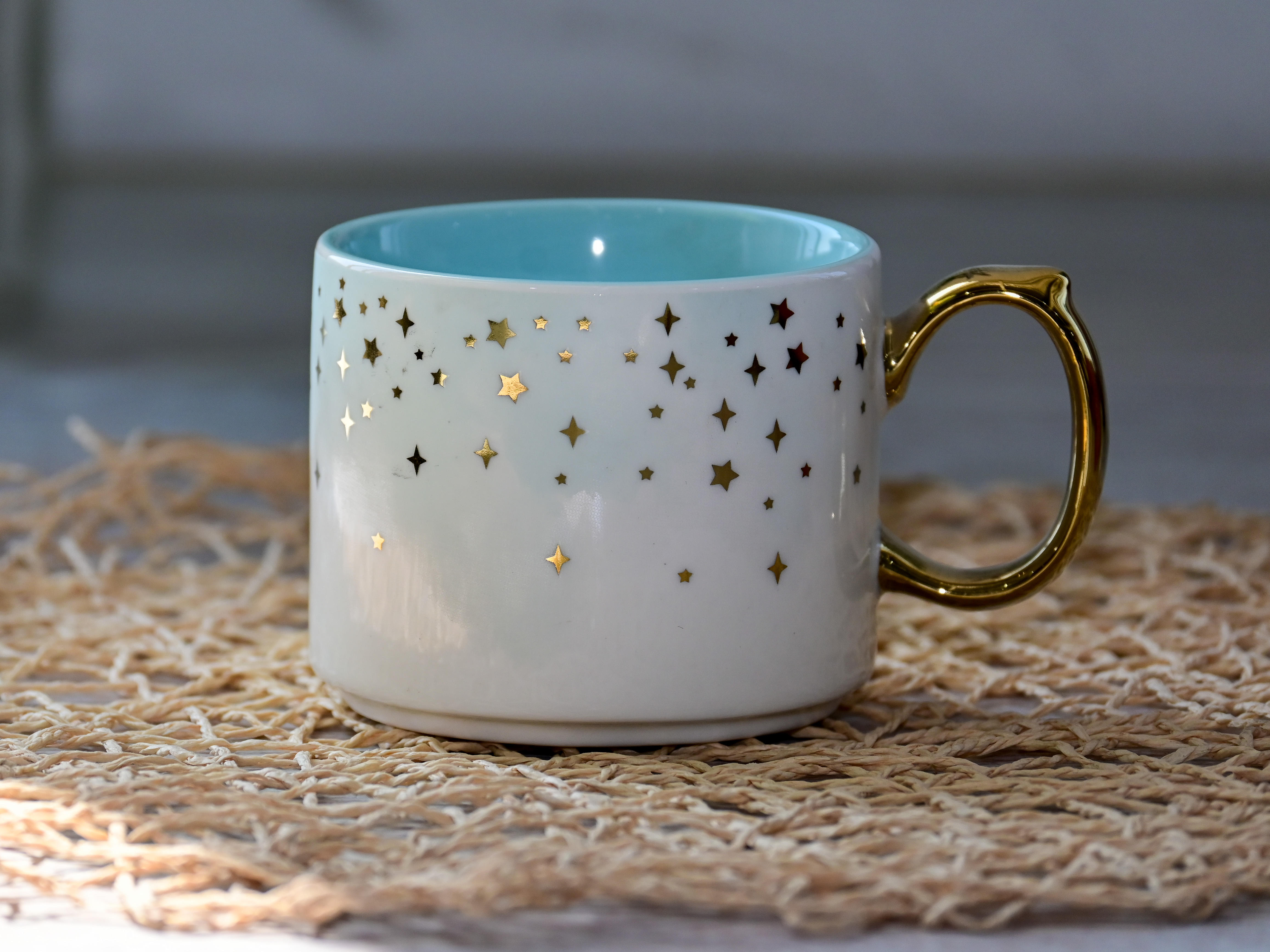 Nordic Moon Mug with Gold Handle