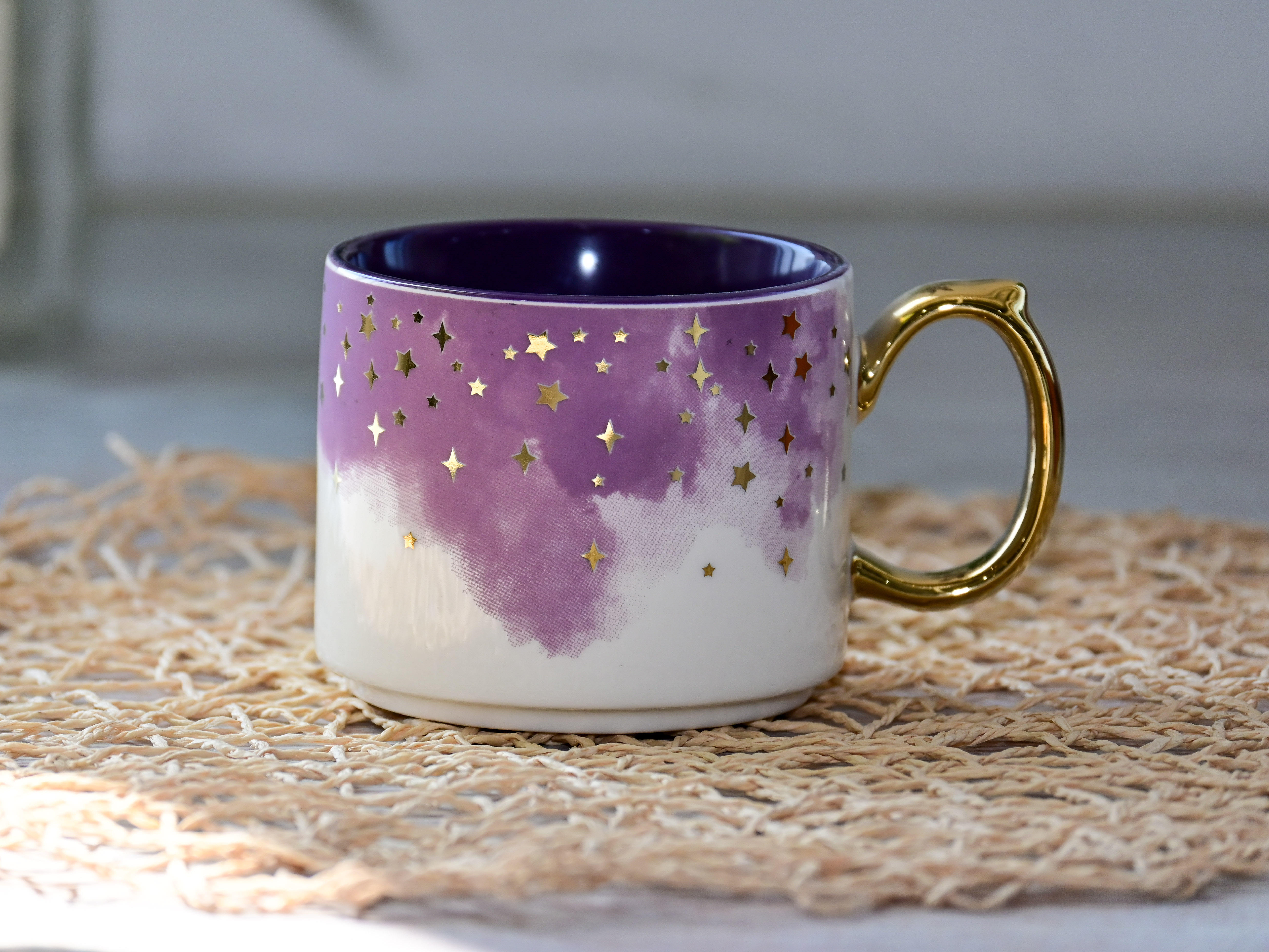 Nordic Moon Mug with Gold Handle